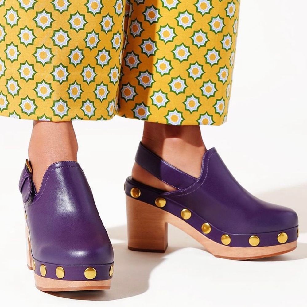 Charlotte Stone Hari Clogs in Plum Size 11 New In Box